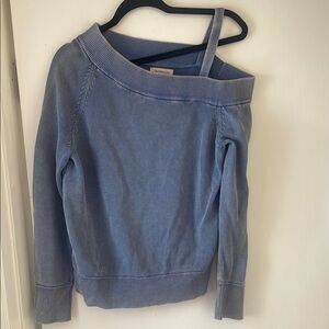 Blue Off-Shoulder Sweater